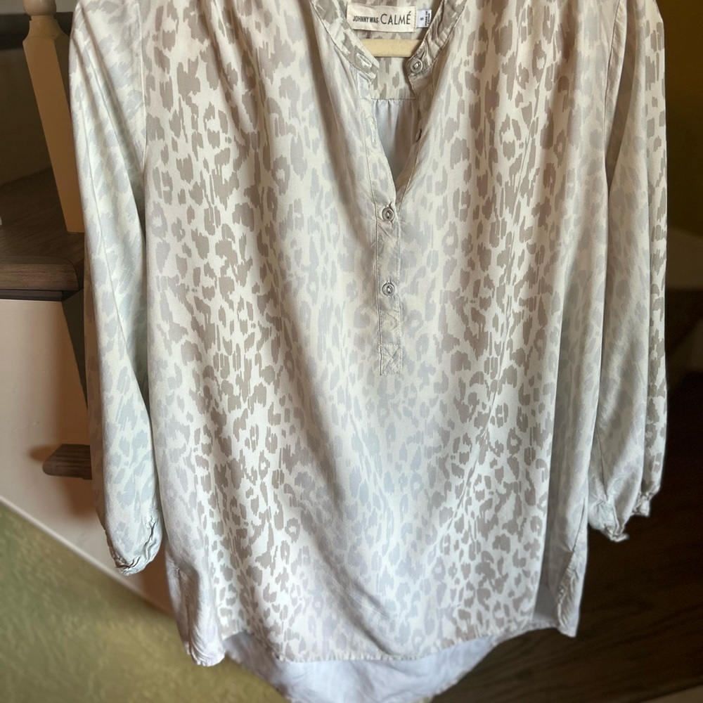 Johnny Was Ivory Animal Print Tunic